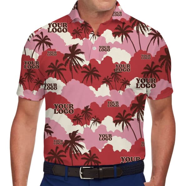 Customizable Palm Tree Polo Shirt for Events and Promotions 1