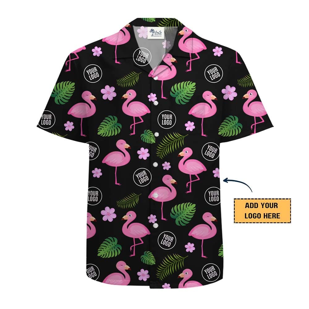 Flamingo Tropical Aloha Shirt With Custom Logo