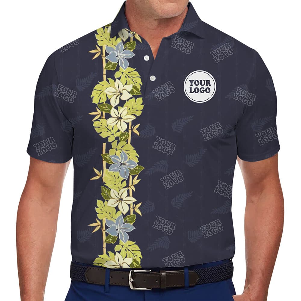 Floral Blossom Custom Polo Shirt With Logo And Preview