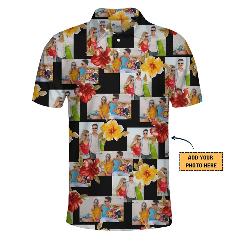 Floral Custom Polo Shirt With Photo No minimum