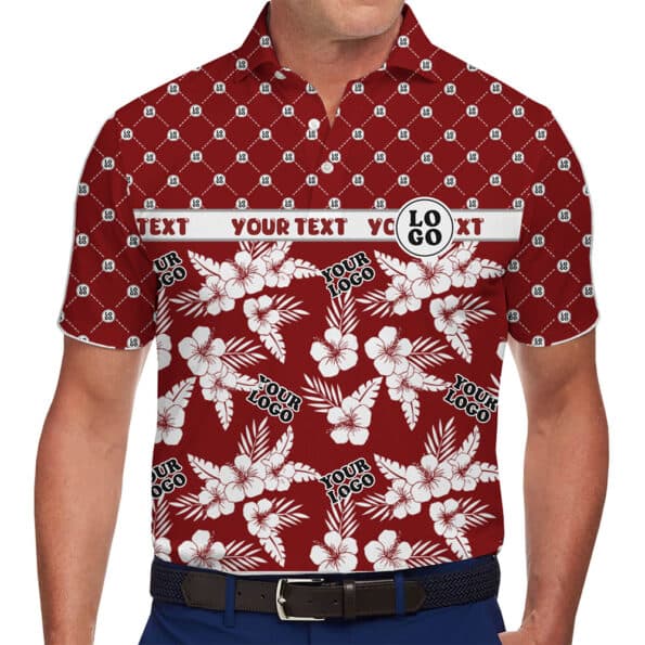 Logo Printed Hawaiian Style Polo Shirt for Business or Events 1