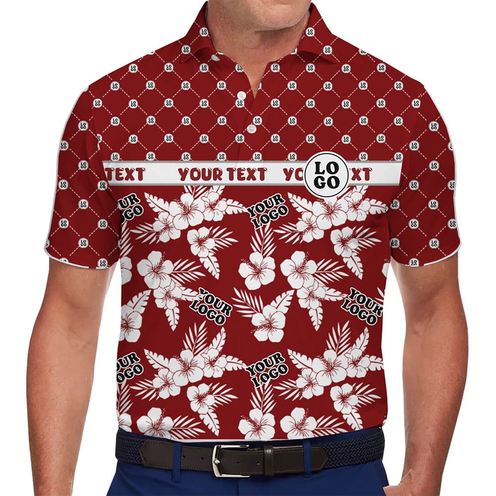 Logo Printed Hawaiian Style Polo Shirt for Business or Events 1
