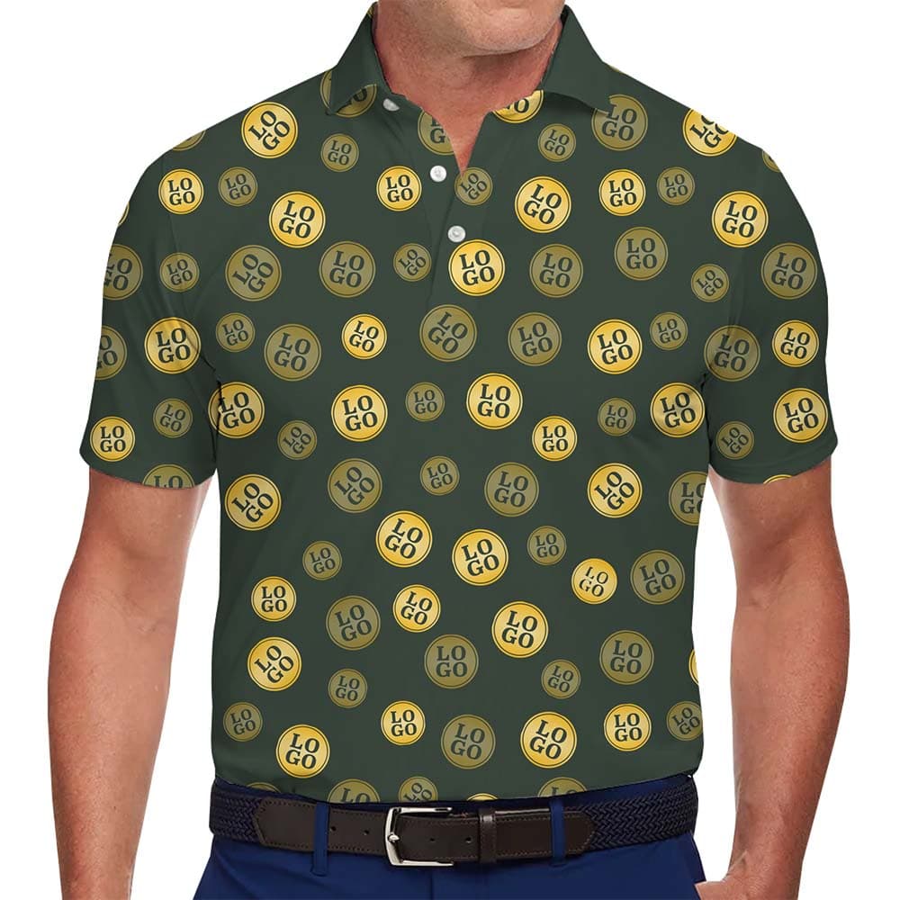Men in Custom Polo Shirts With Logo And Color All Over Print