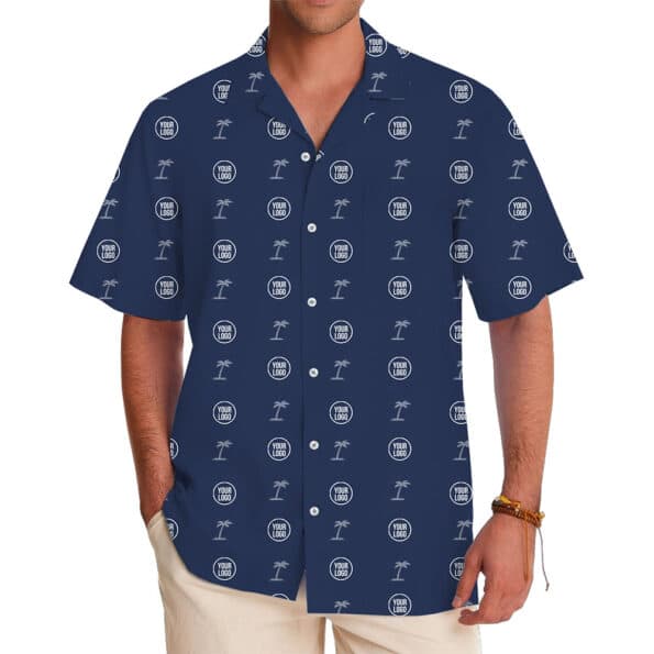 Minimalist Palm Tree Custom Shirt with Logo Pattern in model