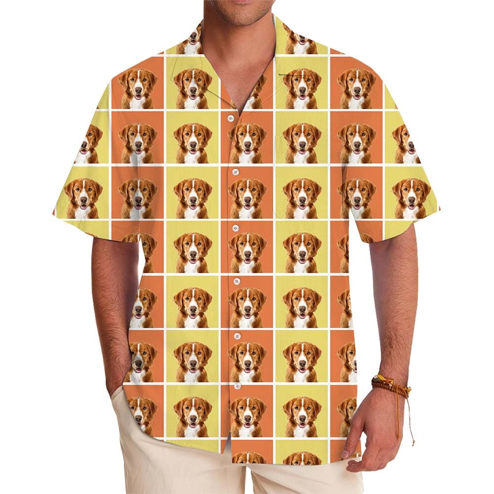 Model in Custom Image Hawaiian Shirt With Live Preview