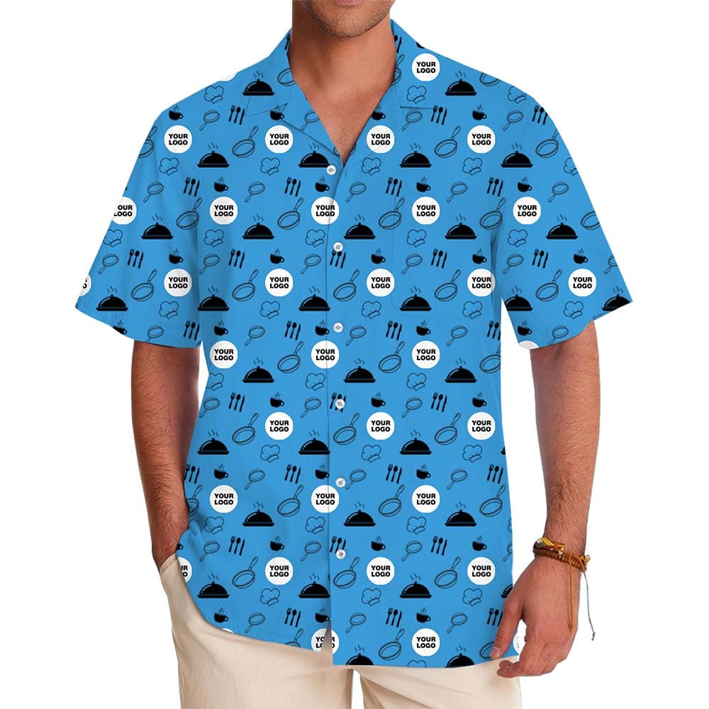 Model in Custom Restaurant Uniform Shirts With Live Preview
