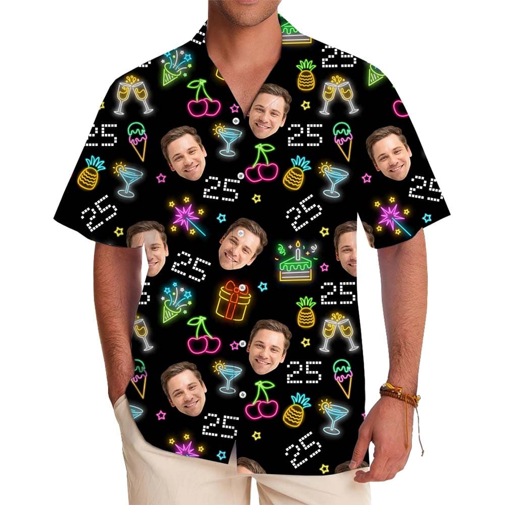 Model in Personalized Birthday shirts With Face And Age