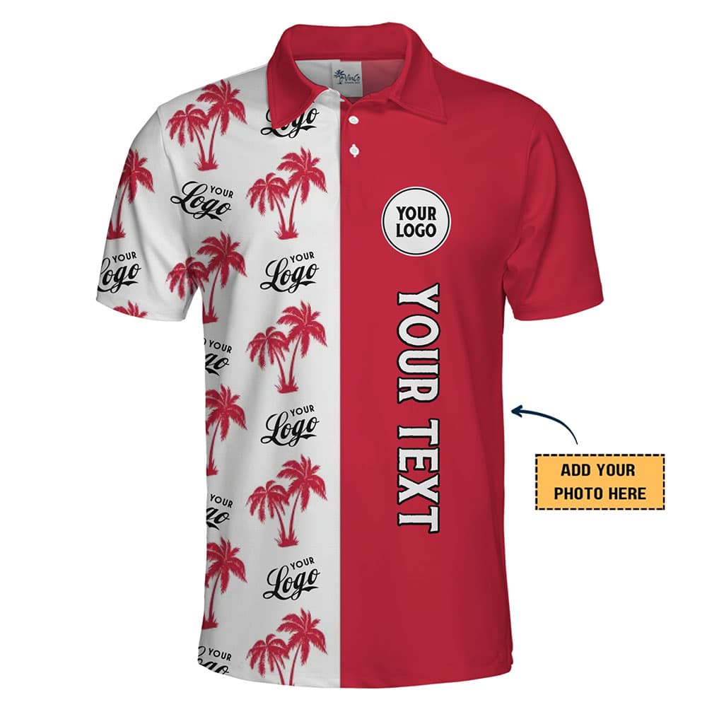 Palm Tree Personalized Logo Polo Shirt For Men And Women