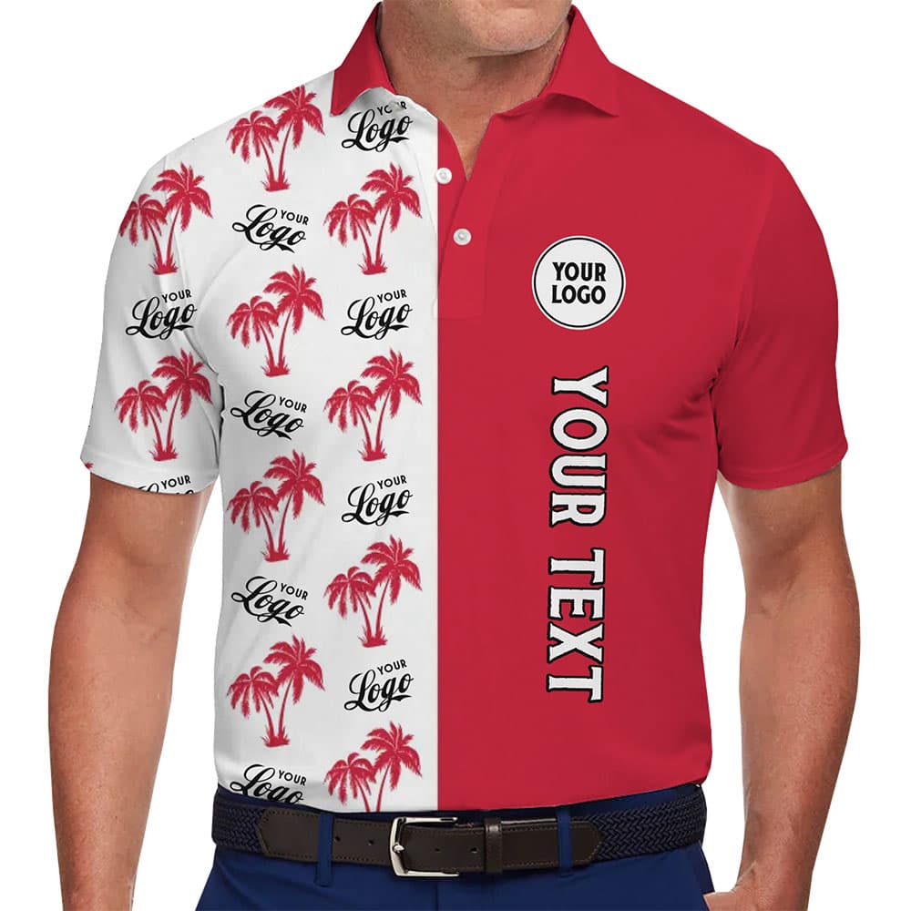 Palm Tree Personalized Logo Polo Shirt For Men And Women