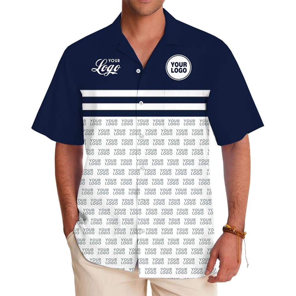 Personalized Golf-Style Hawaiian Shirt With Your Team Logo In Model
