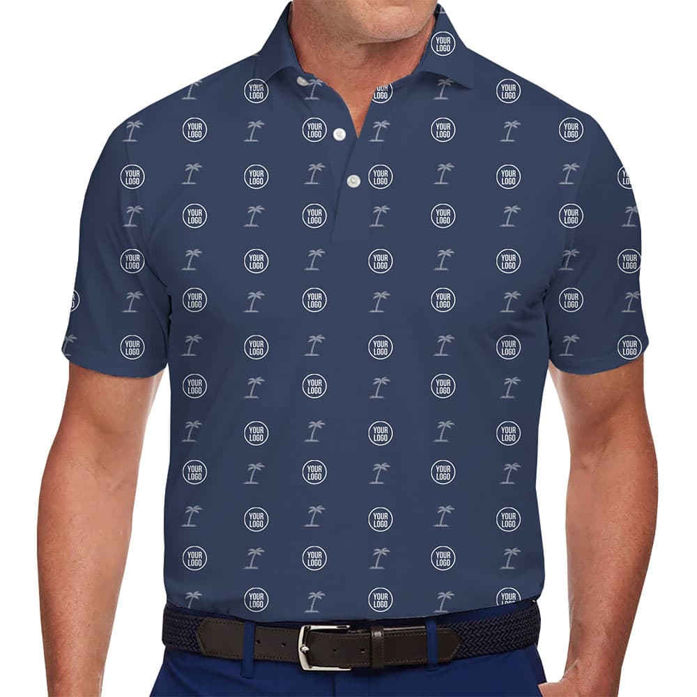 Personalized Palm Print Polo Shirt With Logo in model