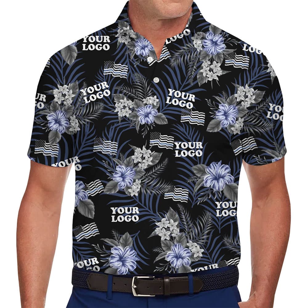 Premium Custom Polo Shirt with Tropical Vibes and Logo Placement