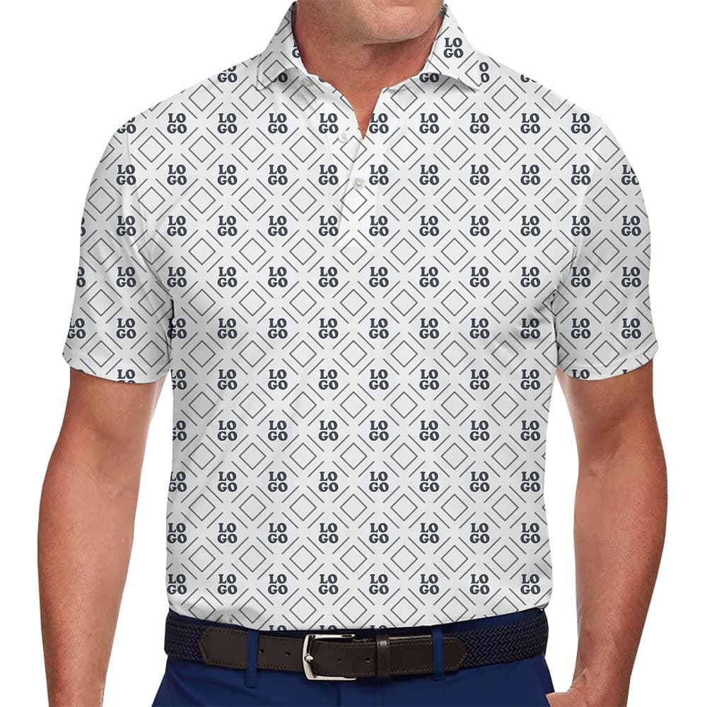 Professional Grid Custom Logo Golf Polo Shirt