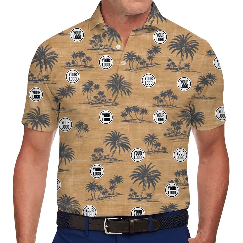 Sandy Shores Palm Tree Polo Shirt Custom Logo