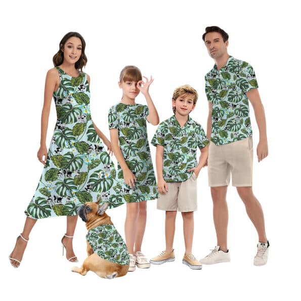 Tropical Floral Mickey Steamboat Willie Matching Family Hawaiian Outfits