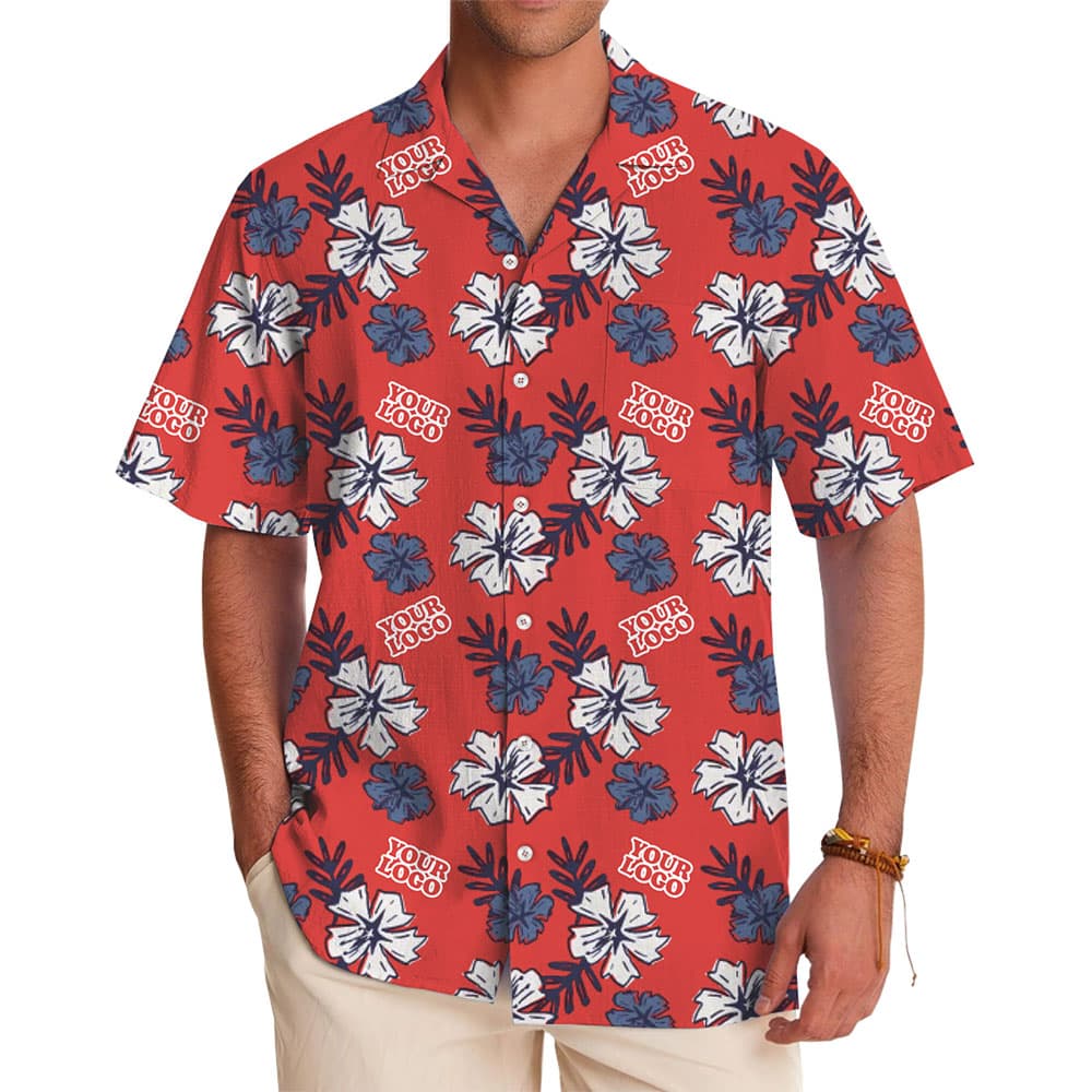 Tropical Hibiscus Shirt with Logo for Teams and Promotions 1