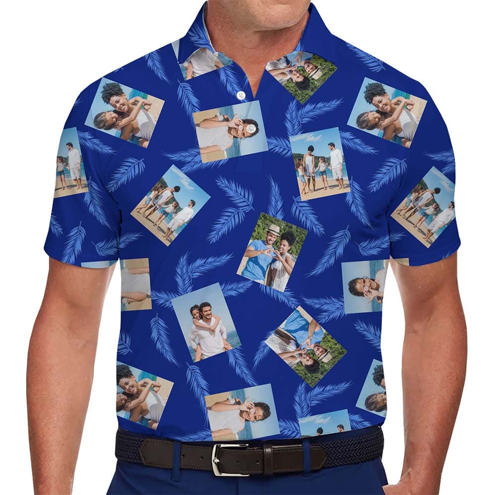 Unique Custom Your Photo Golf Polo Shirt With Preview