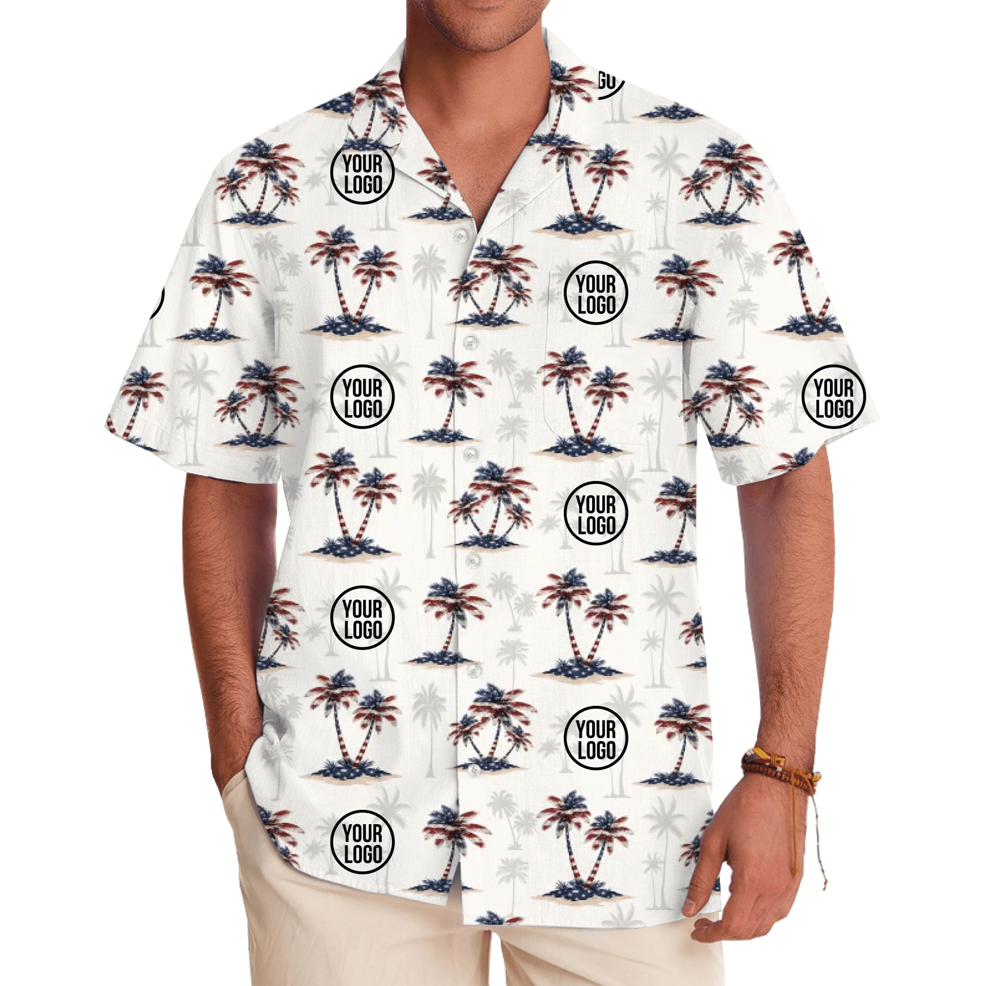 Unique Patriotic Palms Tree Hawaiian Shirt Custom Logo