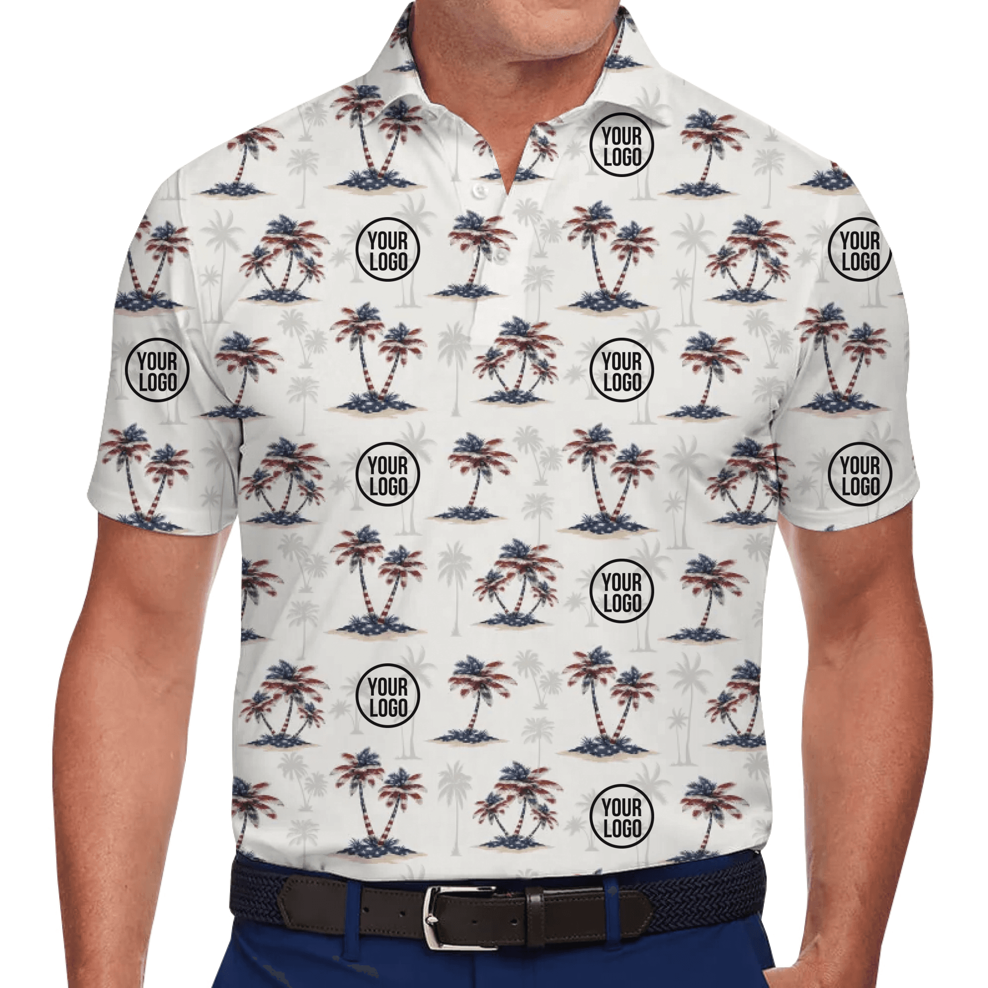 Unique Patriotic Palms Tree Polo Shirt Custom Logo