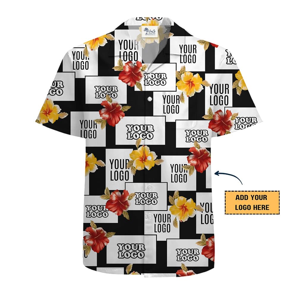 Vintage Hibiscus Button Up Shirt With Logo No minimum
