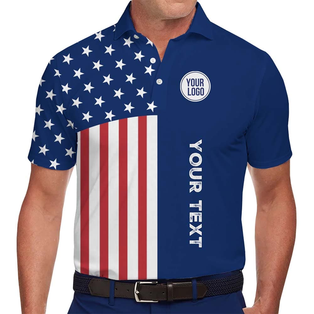 4th of July Custom Team Polo With Logo And Text