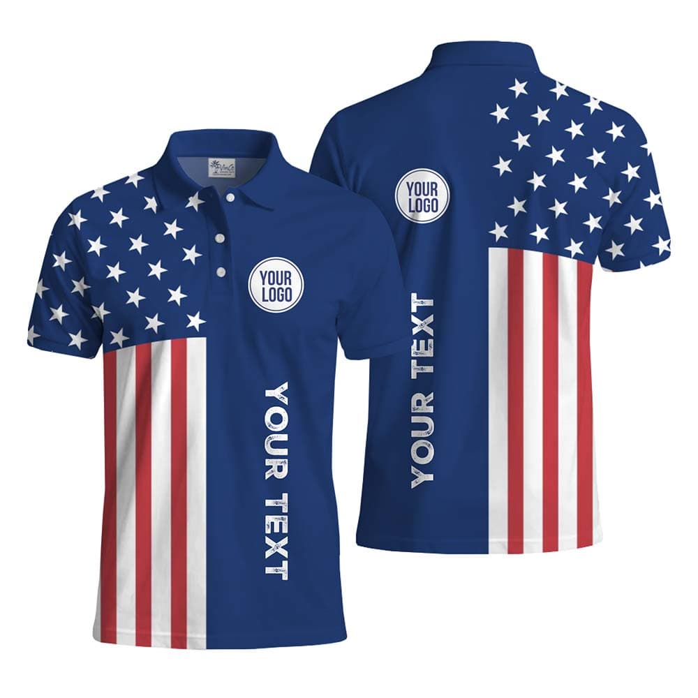4th of July Custom Team Polo With Logo And Text
