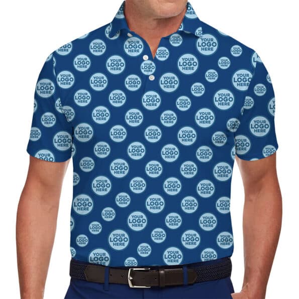 All Over Logo Custom Polo Shirt For Company And Team for team and group