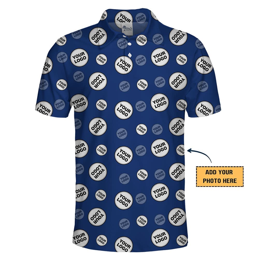 All Over Logo Print Collared Golf Shirt With Preview