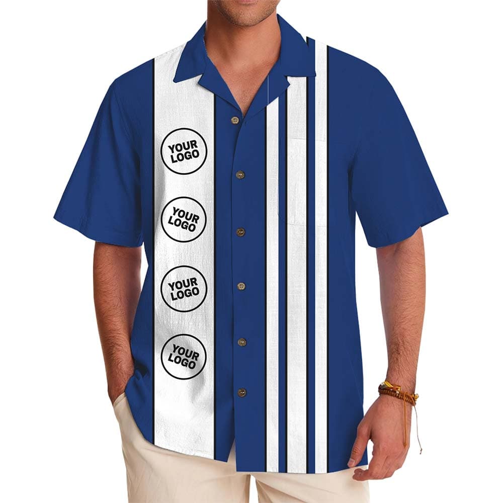 Champion Vertical Stripe Hawaiian Shirt With Logo And Team Name