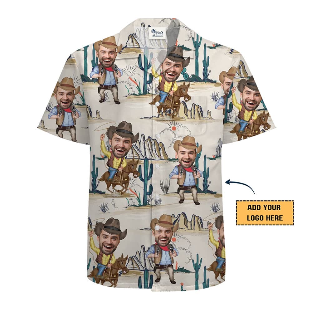 Cowboy Hawaiian Shirt With Custom Face And Preview