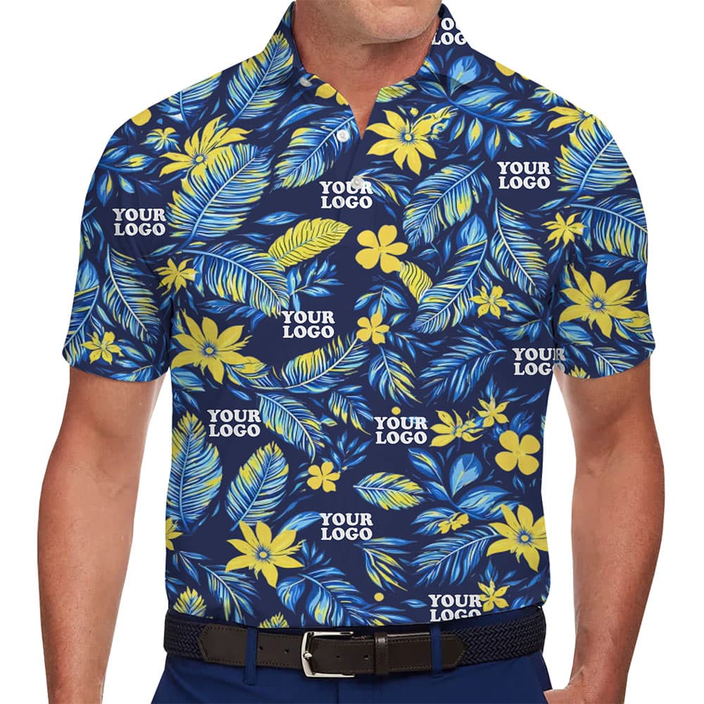 Custom Colorful Flower Polo Shirt With Logo Live Preview for men and women