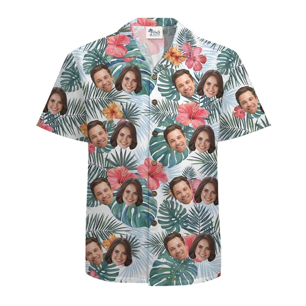 Custom Couple Face Aloha Shirts With Live Preview