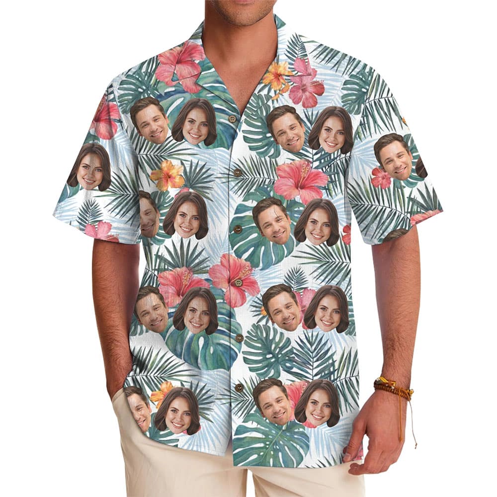 Custom Couple Face Aloha Shirts With Live Preview