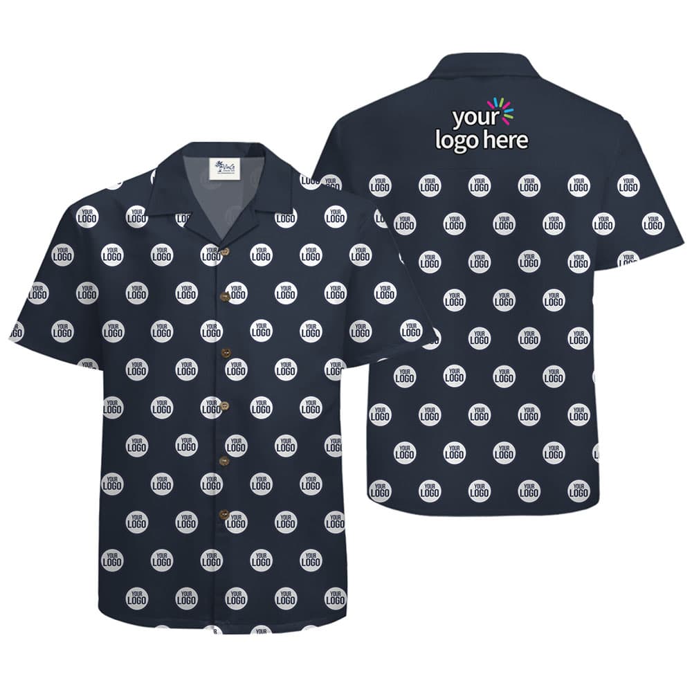 Custom Front And Back Hawaiian Shirt With 2 Logos