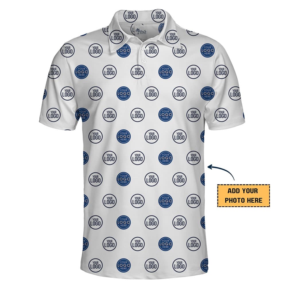 Custom Logo All Over Print Golf Shirt With 1-2 Photos