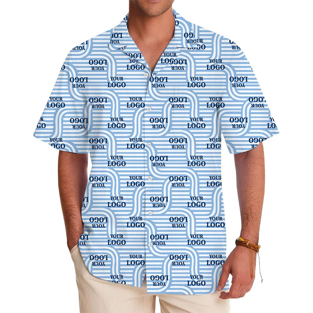 Custom Logo Hawaiian Shirt with Coastal Current Design