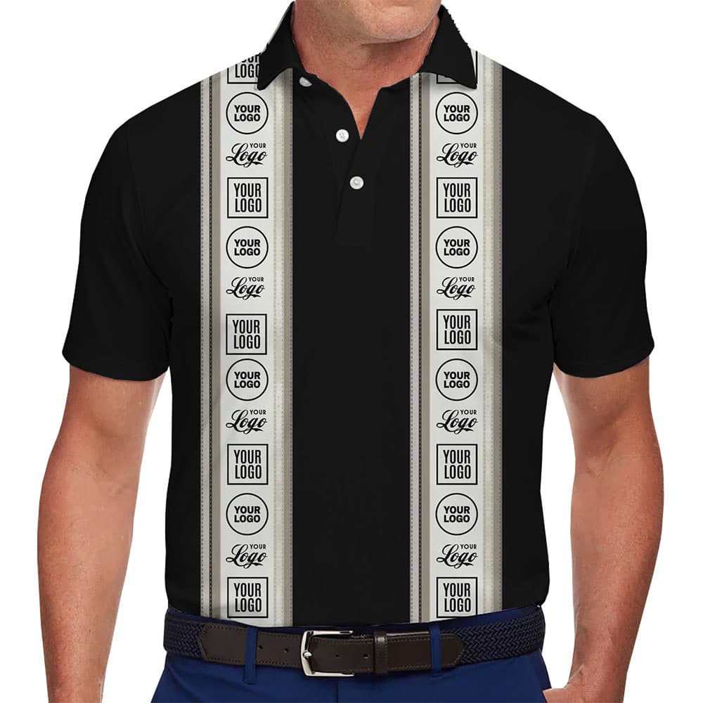 Custom Logo Striped Polo Shirt With Your Logo In Model