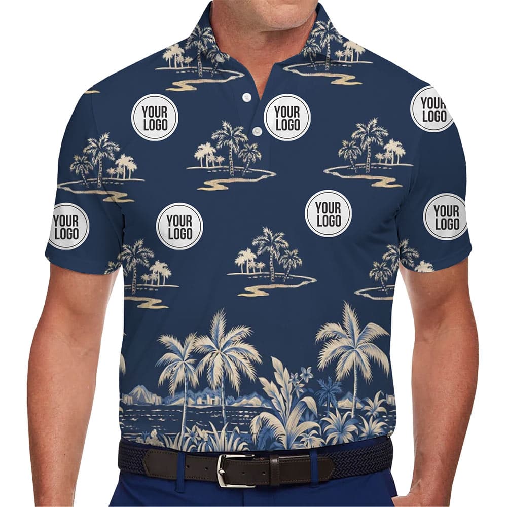 Custom Palm Tree Polo Shirt With Company Logo (1)