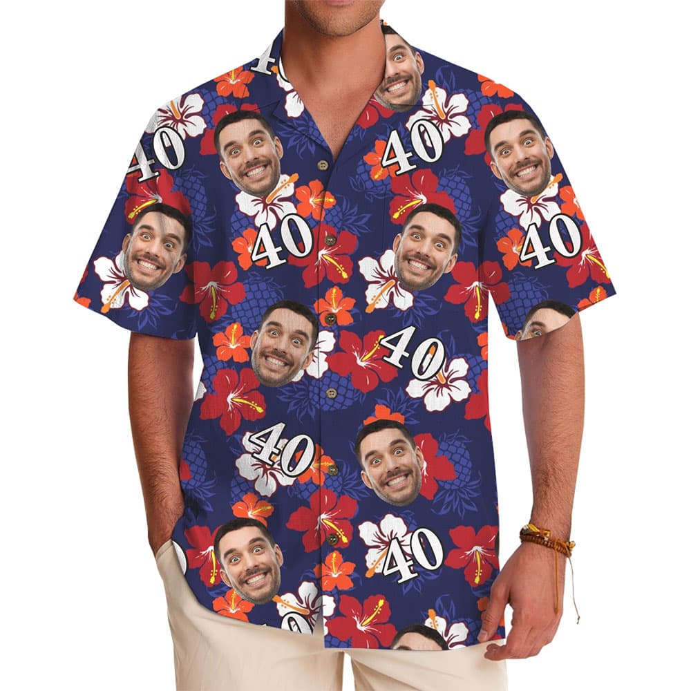Custom Photo Hawaiian Shirt Perfect for Birthdays and Celebrations 1