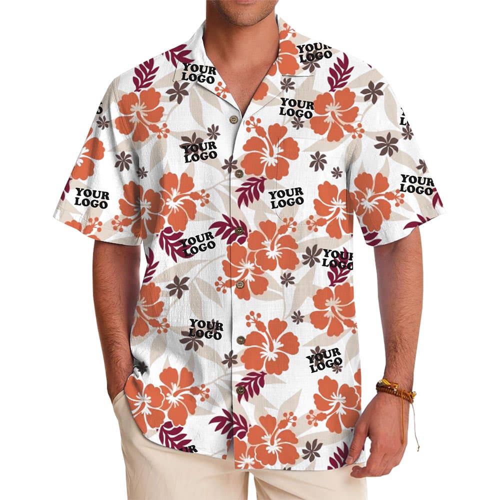 Custom Tropical Hibiscus Hawaiian Shirt for Events and Branding 1