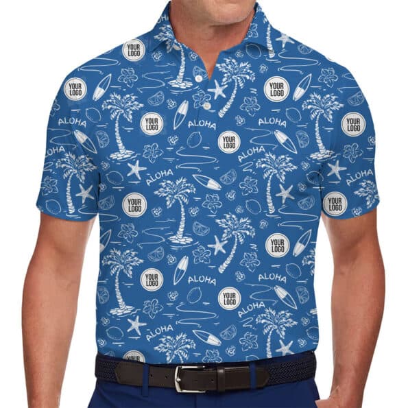 Custom Tropical Polo Shirt for Summer Events in Model