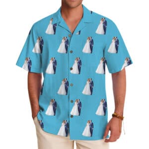 Custom Wedding Party Shirts with Groom and Bride Photo
