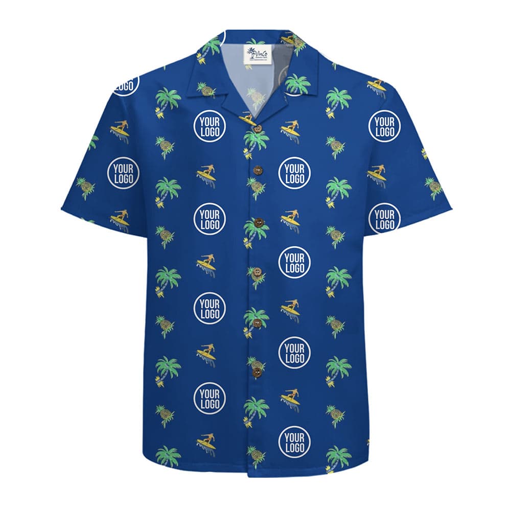 Customizable Beach Vibe Hawaiian Shirt With Logo (1)