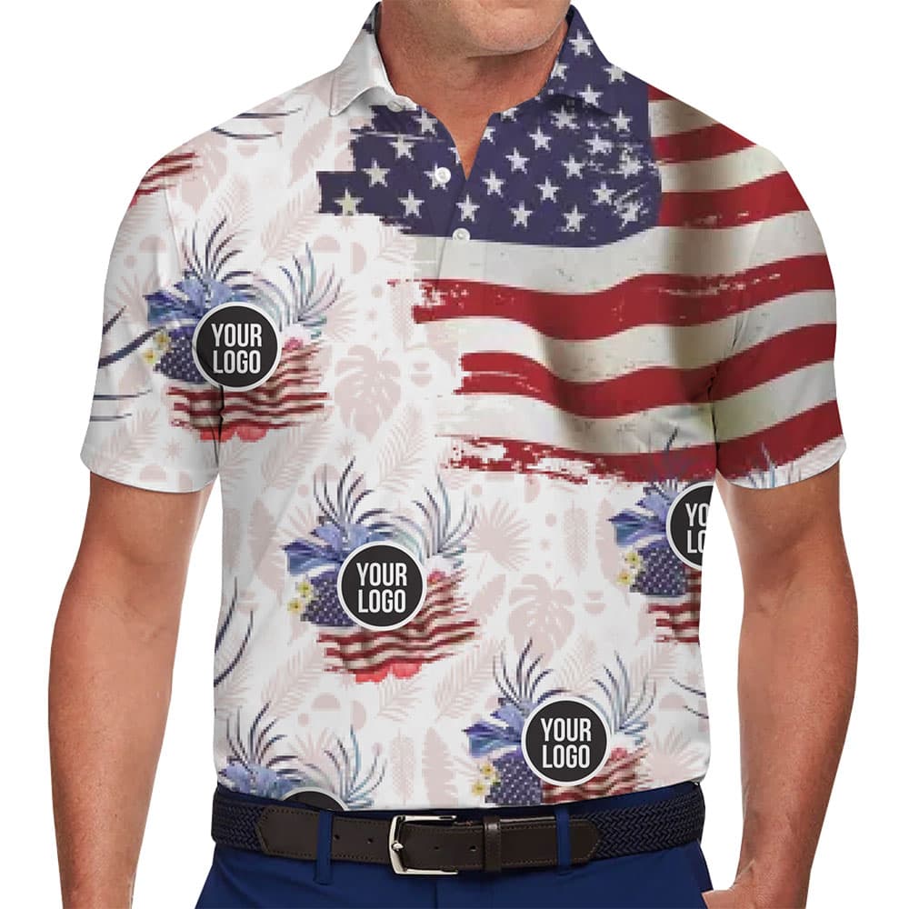 Customizable Stars and Stripes Polo Shirt for Teams or Events 1