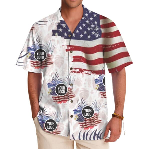 Customizable USA Flag Hawaiian Shirt for Events and Celebrations