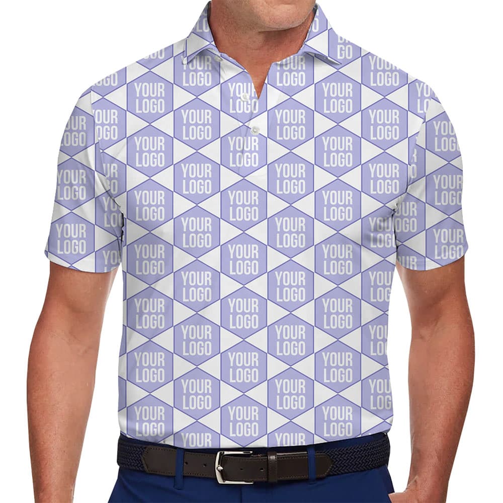 Customize Business Polo Shirt With All Over Print Logo for team and group