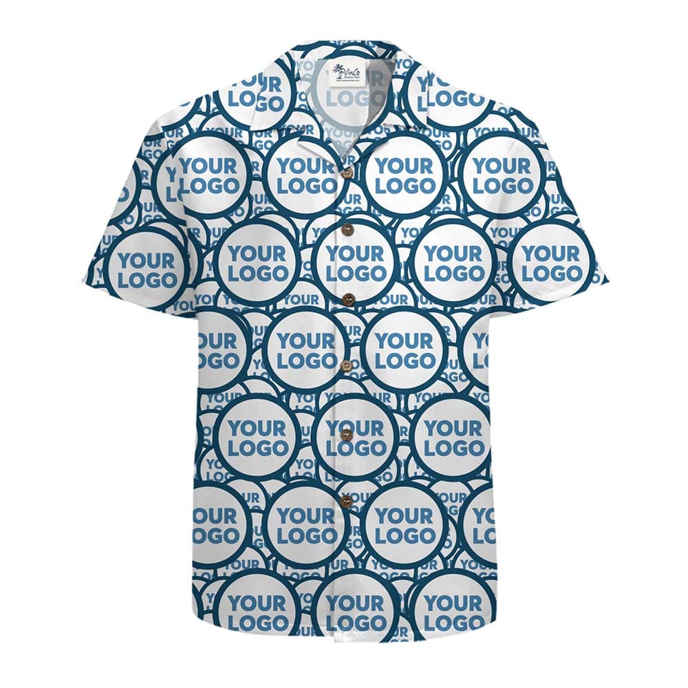 Full Logo Print Hawaiian Shirt With Preview