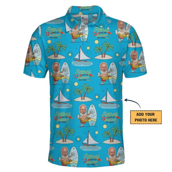 Fun Surf and Sail Retirement Shirt with Personalized Face