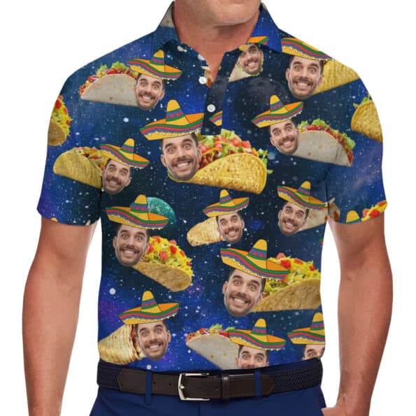 Funny Custom Face Taco Polo Shirt