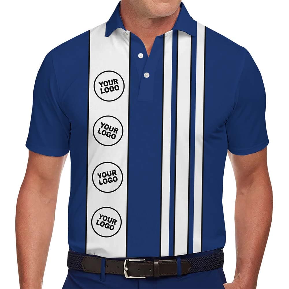 Modern Classic Stripe Polo With Custom Logo And Team Name